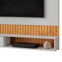 Ver imagem 5 de Painel para TV até 65 Polegadas MDF 150,5CMX139CM 1 Porta Deslizante Frisado Decorativo Tom Marrom