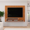 Ver imagem 1 de Painel Ripado para TV até 55 Polegadas MDF 134,5CMX108CM Frisado Decorativo com Nicho Ripe Marrom