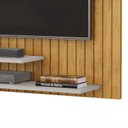 Ver imagem 6 de Painel Ripado para TV até 55 Polegadas MDF 134,5cmx108cm Frisado Decorativo com Nicho Ripe Marrom Cedro/Bali