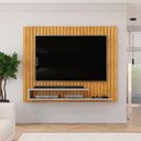 Ver imagem 3 de Painel Ripado para TV até 55 Polegadas MDF 134,5CMX108CM Frisado Decorativo com Nicho Ripe Marrom
