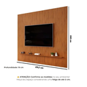 Ver imagem 4 de Painel Ripado para TV até 75 Polegadas MDF 275CMX240CM Trento Marrom