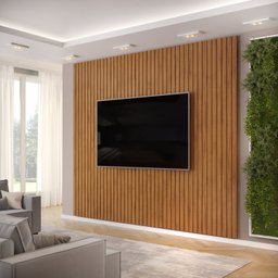 Painel para TV até 75 Polegadas Ripado 240x275cm Trento - 2