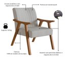 Ver imagem 7 de Poltrona Decorativa em Tecido Boucle 236 Ref 560 Espresso Móveis Imbuia/Cinza