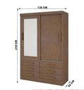 Ver imagem 2 de Guarda Roupa Meridian 2 Portas Castanho - D Doro Móveis