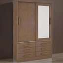 Ver imagem 1 de Guarda Roupa Meridian 2 Portas Castanho - D Doro Móveis