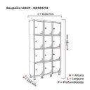 Ver imagem 3 de Armário Locker Guarda Volume Aço Light 3V 12 Portas GR303/12 Cinza