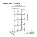 Ver imagem 5 de Armário Locker Guarda Volume Aço Light 3V 12 Portas GR303/12 Cinza