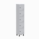 Ver imagem 1 de Armário Locker Guarda Volume Aço Light 5 Portas 34,5x179,5cm Laranja/Cinza