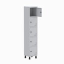 Ver imagem 2 de Armário Locker Guarda Volume Aço Light 5 Portas 34,5x179,5cm Laranja/Cinza