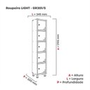 Ver imagem 3 de Armário Locker Guarda Volume Aço Light 5 Portas 34,5x179,5cm Laranja/Cinza