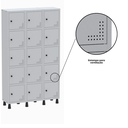 Ver imagem 5 de Armário Locker Guarda Volume Aço Light 15 Portas 103,5x179,5cm Laranja/Cinza