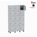 Ver imagem 4 de Armário Locker Guarda Volume Aço Light 15 Portas 103,5x179,5cm Laranja/Cinza