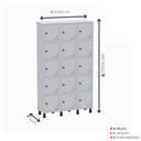 Ver imagem 2 de Armário Locker Guarda Volume Aço Light 15 Portas 103,5x179,5cm Laranja/Cinza
