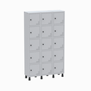 Ver imagem 1 de Armário Locker Guarda Volume Aço Light 15 Portas 103,5x179,5cm Laranja/Cinza