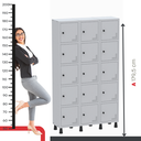 Ver imagem 6 de Armário Locker Guarda Volume Aço Light 15 Portas 103,5x179,5cm Laranja/Cinza