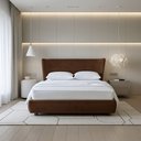 Ver imagem 3 de Cama Japonesa com Cabeceira Corea Seo King Veludo Marrom - Sallar Home