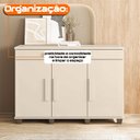 Ver imagem 6 de Balcão Buffet Aparador Rubi com 3 Portas e 1 Gaveta com Repartição Bege/Off White