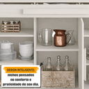 Ver imagem 4 de Balcão Buffet Aparador Rubi com 3 Portas e 1 Gaveta com Repartição Bege/Off White