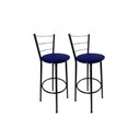 Ver imagem 1 de Kit 2 Banqueta Alta Preta Cozinha Gourmet Americana Balcão:azul
