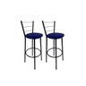 Kit 2 Banqueta Alta Preta Cozinha Gourmet Americana Balcão:azul - 1