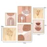 Kit 6 Quadros para Quarto Moderno com Moldura Rosa Formas Boho - 6