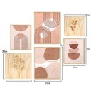 Ver imagem 6 de Kit 6 Quadros para Quarto Moderno com Moldura Rosa Formas Boho