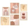 Kit 6 Quadros para Quarto Moderno com Moldura Rosa Formas Boho - 5