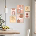 Ver imagem 2 de Kit 6 Quadros para Quarto Moderno com Moldura Rosa Formas Boho