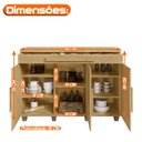 Ver imagem 5 de Balcão Buffet Aparador Rubi com 3 Portas e 1 Gaveta com Repartição Bege/Cinamomo