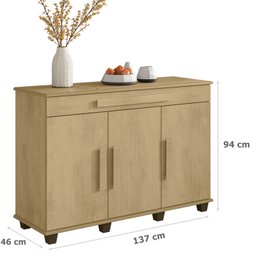 Balcão Aparador com 3 Portas e 1 Gaveta com Divisória - 4