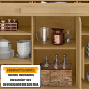 Ver mais imagens de Balcão Buffet Aparador Rubi com 3 Portas e 1 Gaveta com Repartição Bege/Cinamomo
