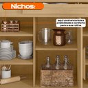Ver imagem 6 de Balcão Buffet Aparador Rubi com 3 Portas e 1 Gaveta com Repartição Bege/Cinamomo