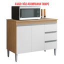 Ver imagem 3 de Balcão de Cozinha Gabinete 100cm Andréia sem Tampo Ajl Móveis:amêndoa Branco