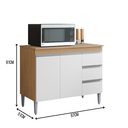 Ver imagem 4 de Balcão de Cozinha Gabinete 100cm Andréia sem Tampo Ajl Móveis:amêndoa Branco