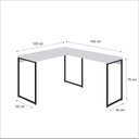 Ver imagem 3 de Escrivaninha Mesa Escritório L Estilo Dynamica 140cm Industrial Yescasa Branco Chess e Preto
