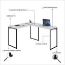 Ver imagem 5 de Escrivaninha Mesa Escritório L Estilo Industrial 120x140cm Dynamica Yescasa