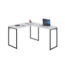 Ver imagem 4 de Escrivaninha Mesa Escritório L Estilo Dynamica 140cm Industrial Yescasa Branco Chess e Preto