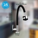 Ver imagem 6 de Torneira Modo Spray Metal Cromado Flexível Cozinha Bancada, Mesa Fc-05