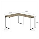 Ver imagem 3 de Escrivaninha Mesa Escritório L Estilo Dynamica 140cm Industrial Yescasa Carvalho e Preto Marrom