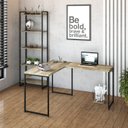 Ver mais imagens de Escrivaninha Mesa Escritório L Estilo Dynamica 140cm Industrial Yescasa Carvalho e Preto Marrom
