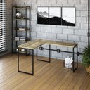 Ver imagem 1 de Escrivaninha Mesa Escritório L Estilo Dynamica 140cm Industrial Yescasa Carvalho e Preto Marrom