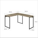 Ver imagem 3 de Escrivaninha Mesa Escritório L Estilo Dynamica 140cm Industrial Yescasa Carvalho E Preto