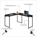 Ver imagem 5 de Escrivaninha Mesa Escritório L Estilo Dynamica 140cm Industrial Yescasa Carvalho Dark e Preto Marrom