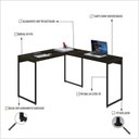 Ver imagem 5 de Escrivaninha Mesa Escritório L Estilo Industrial 120x140cm Dynamica Yescasa