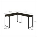 Ver imagem 3 de Escrivaninha Mesa Escritório L Estilo Dynamica 140cm Industrial Yescasa Carvalho Dark e Preto Marrom
