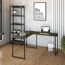 Ver mais imagens de Escrivaninha Mesa Escritório L Estilo Dynamica 140cm Industrial Yescasa Carvalho Dark e Preto Marrom