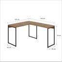 Ver imagem 3 de Escrivaninha Mesa Escritório L Estilo Industrial 120x140cm Dynamica Yescasa