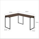 Ver imagem 3 de Escrivaninha Mesa Escritório L Estilo Dynamica 140cm Industrial Yescasa Nogal e Preto Marrom
