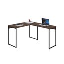 Ver imagem 4 de Escrivaninha Mesa Escritório L Estilo Dynamica 140cm Industrial Yescasa Nogal e Preto Marrom