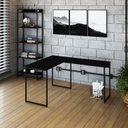 Ver imagem 1 de Escrivaninha Mesa Escritório L Estilo Dynamica 140cm Industrial Yescasa Preto Ônix
